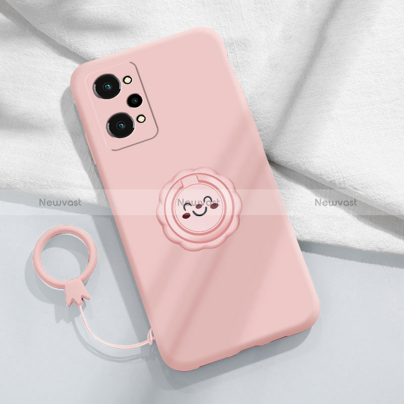 Ultra-thin Silicone Gel Soft Case Cover with Magnetic Finger Ring Stand S02 for Realme GT Neo 3T 5G