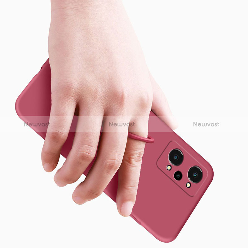 Ultra-thin Silicone Gel Soft Case Cover with Magnetic Finger Ring Stand S02 for Realme GT2 5G