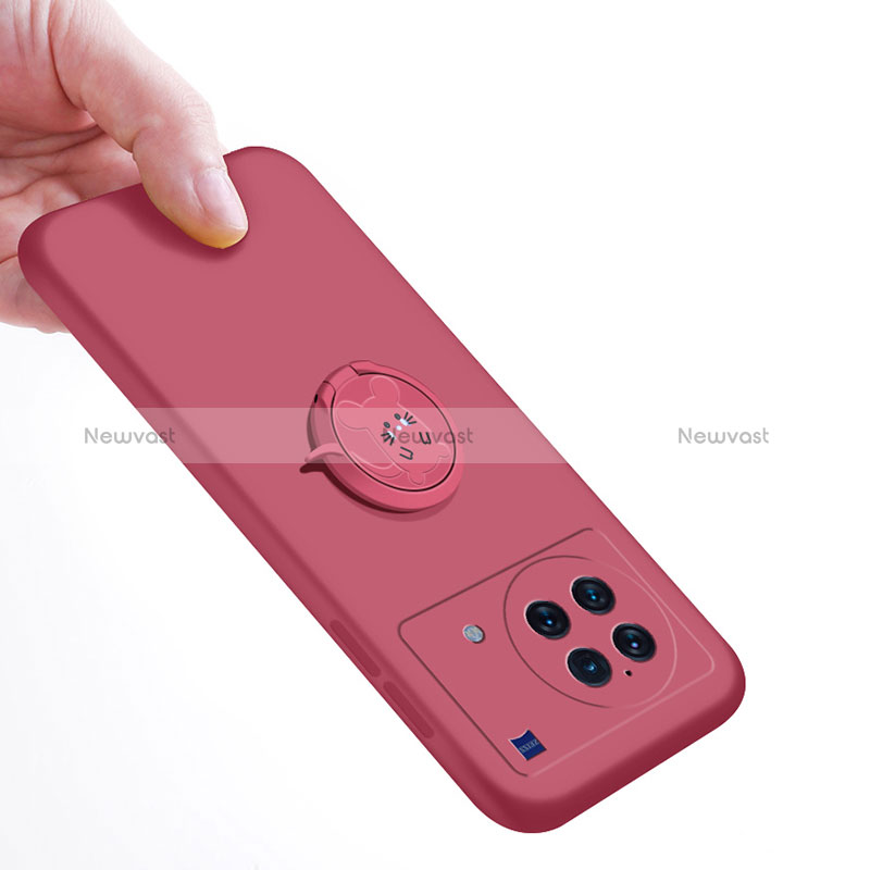 Ultra-thin Silicone Gel Soft Case Cover with Magnetic Finger Ring Stand S02 for Vivo X Note