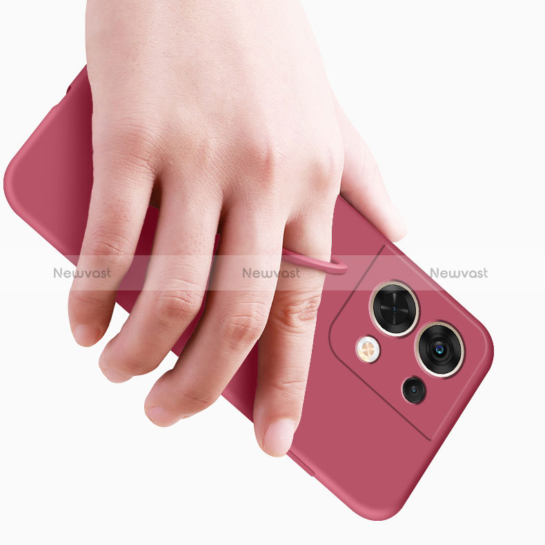 Ultra-thin Silicone Gel Soft Case Cover with Magnetic Finger Ring Stand S02 for Xiaomi Redmi Note 13 5G