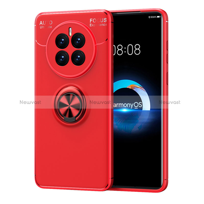 Ultra-thin Silicone Gel Soft Case Cover with Magnetic Finger Ring Stand SD1 for Huawei Mate 50