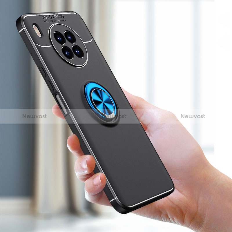 Ultra-thin Silicone Gel Soft Case Cover with Magnetic Finger Ring Stand SD1 for Huawei Nova 8i