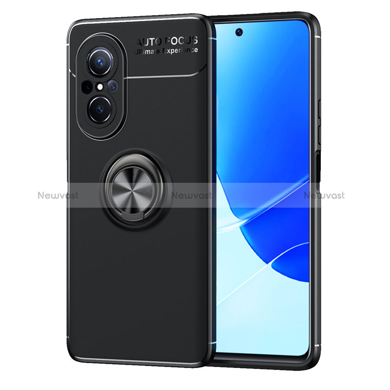 Ultra-thin Silicone Gel Soft Case Cover with Magnetic Finger Ring Stand SD1 for Huawei Nova 9 SE