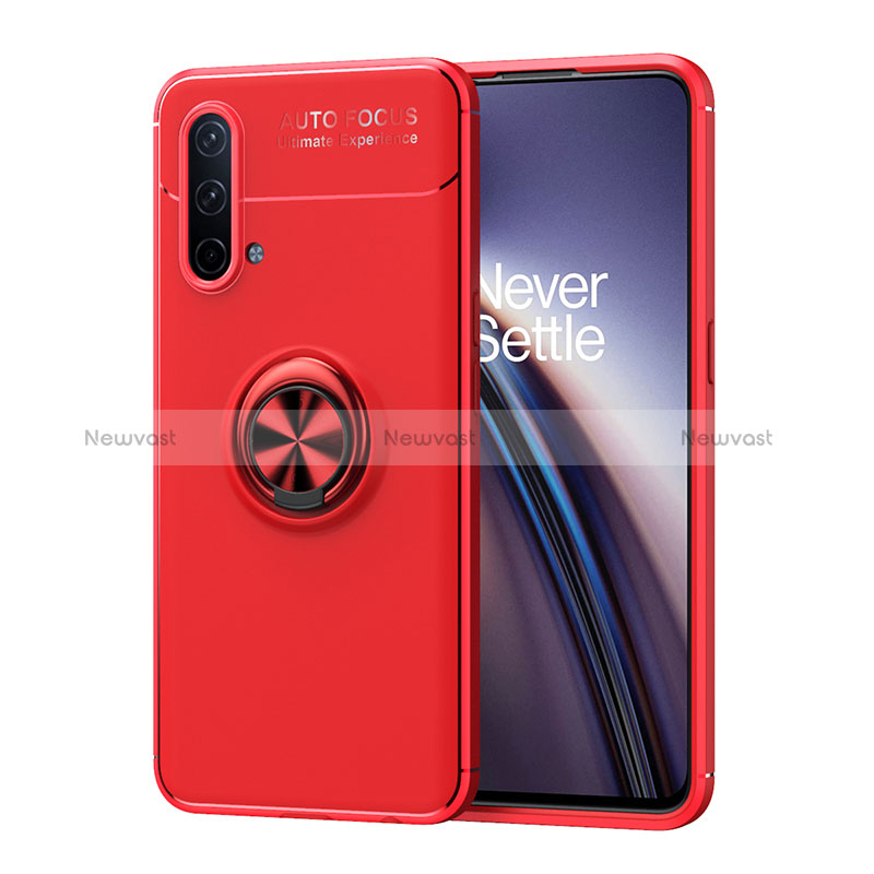 Ultra-thin Silicone Gel Soft Case Cover with Magnetic Finger Ring Stand SD1 for OnePlus Nord CE 5G