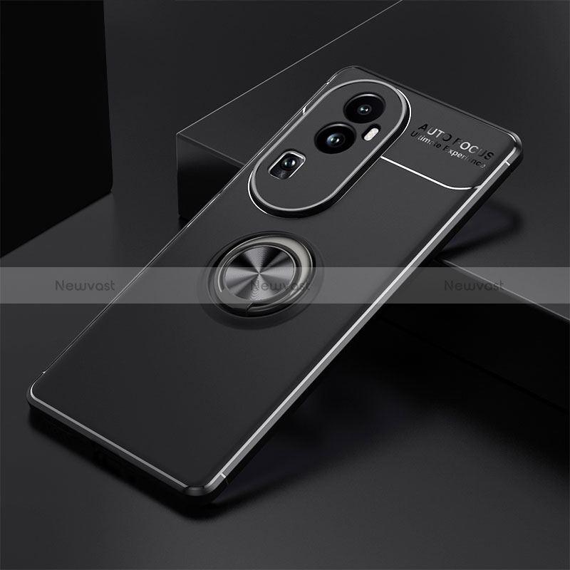 Ultra-thin Silicone Gel Soft Case Cover with Magnetic Finger Ring Stand SD1 for Oppo Reno10 Pro+ Plus 5G