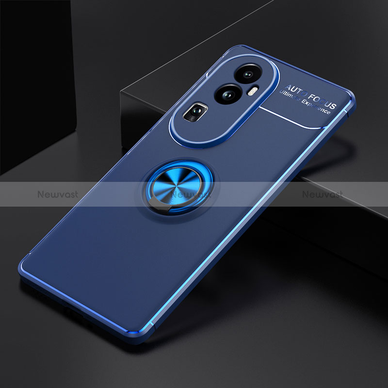 Ultra-thin Silicone Gel Soft Case Cover with Magnetic Finger Ring Stand SD1 for Oppo Reno10 Pro+ Plus 5G