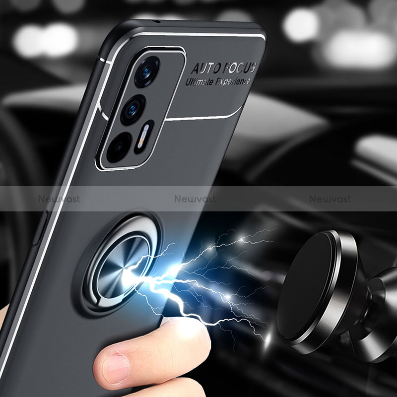 Ultra-thin Silicone Gel Soft Case Cover with Magnetic Finger Ring Stand SD1 for Realme GT Neo 5G