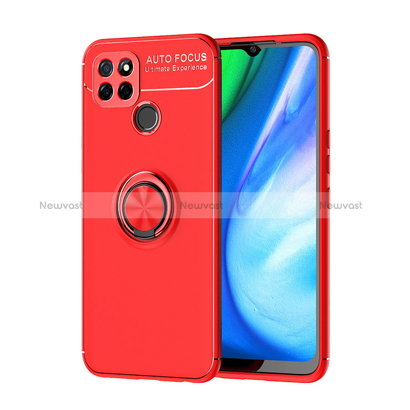 Ultra-thin Silicone Gel Soft Case Cover with Magnetic Finger Ring Stand SD1 for Realme Q2i 5G