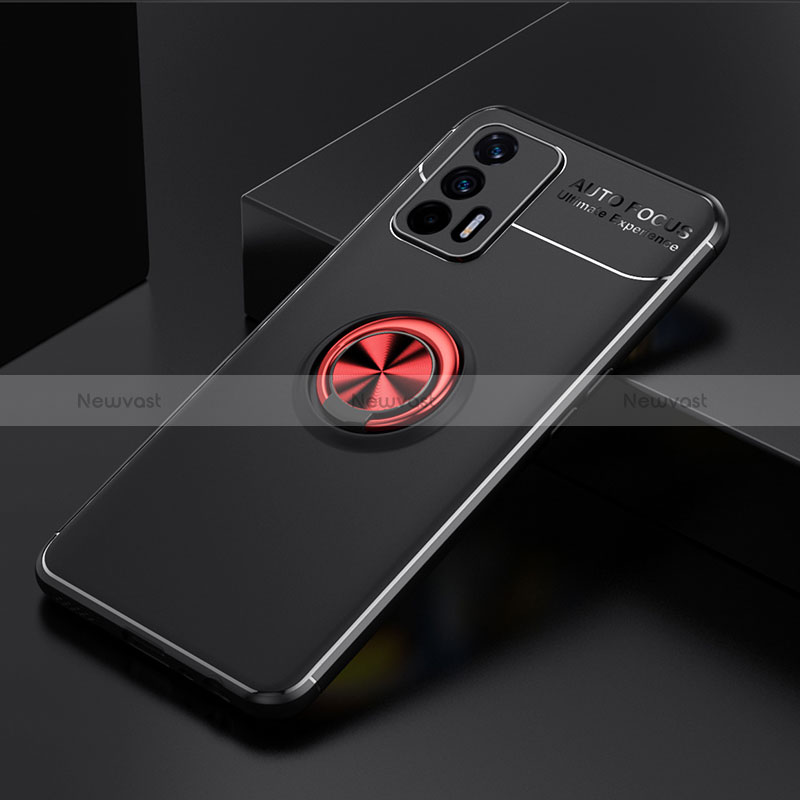 Ultra-thin Silicone Gel Soft Case Cover with Magnetic Finger Ring Stand SD1 for Realme Q3 Pro 5G