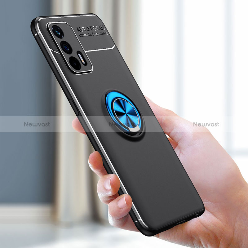 Ultra-thin Silicone Gel Soft Case Cover with Magnetic Finger Ring Stand SD1 for Realme X7 Max 5G