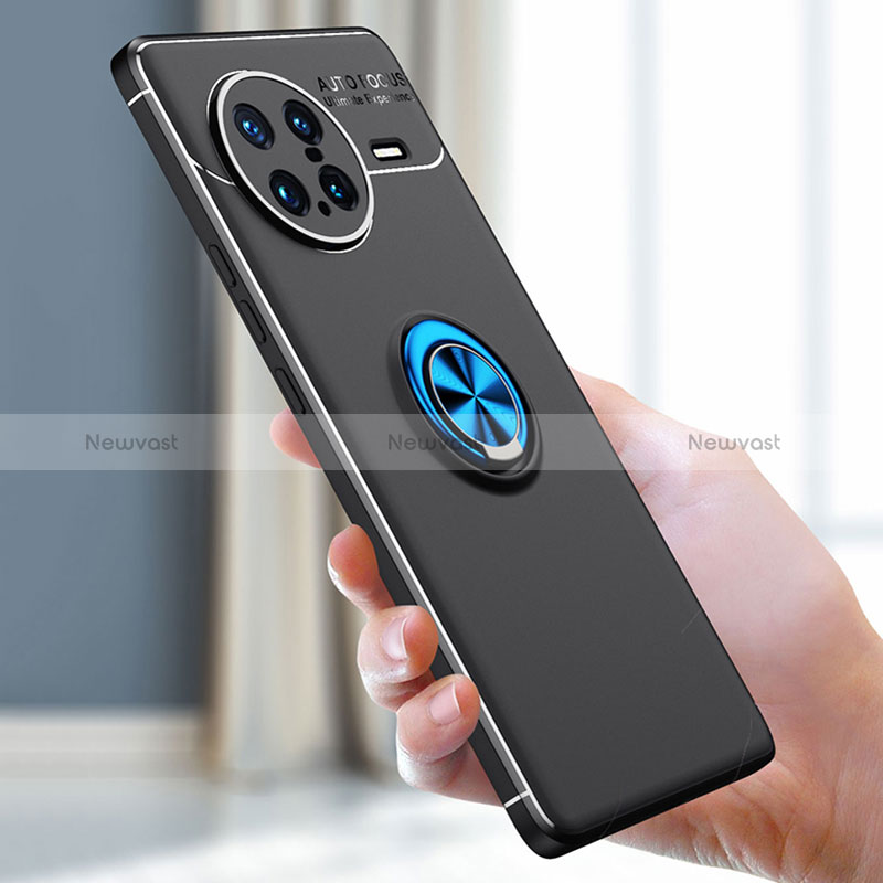 Ultra-thin Silicone Gel Soft Case Cover with Magnetic Finger Ring Stand SD1 for Vivo X Note