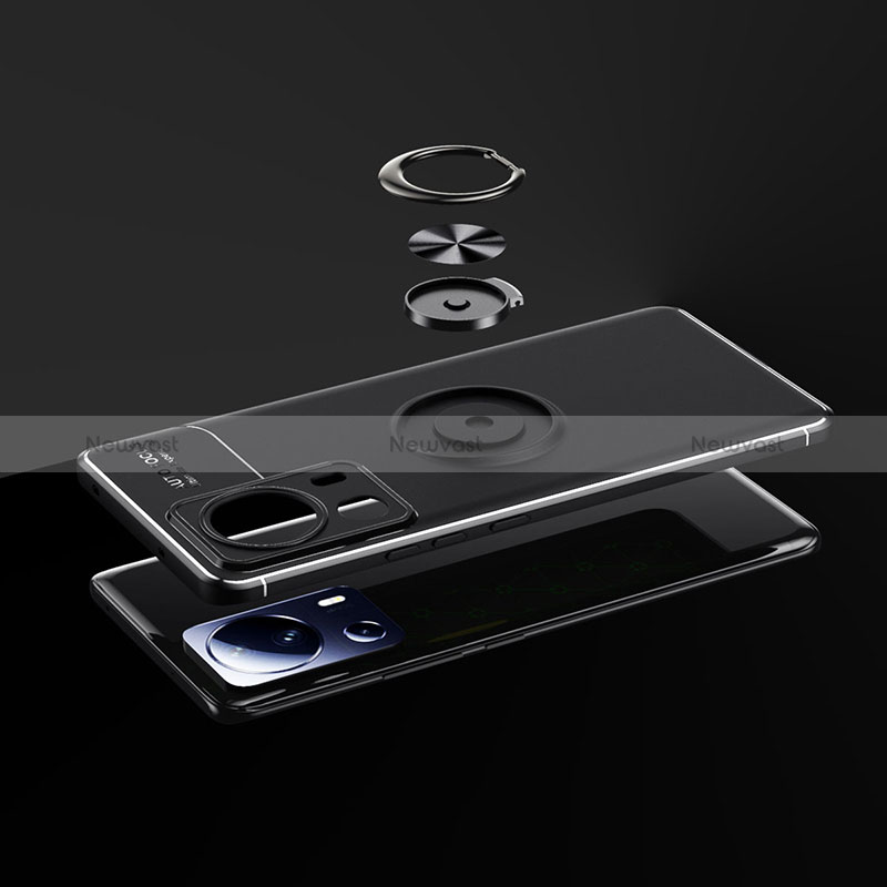 Ultra-thin Silicone Gel Soft Case Cover with Magnetic Finger Ring Stand SD1 for Xiaomi Civi 2 5G