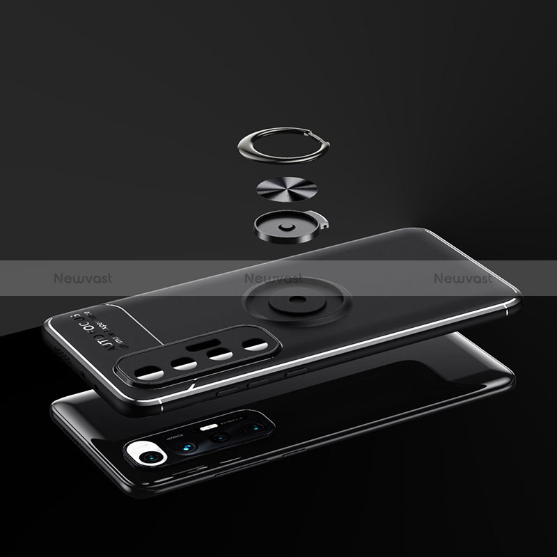 Ultra-thin Silicone Gel Soft Case Cover with Magnetic Finger Ring Stand SD1 for Xiaomi Mi 10S 5G