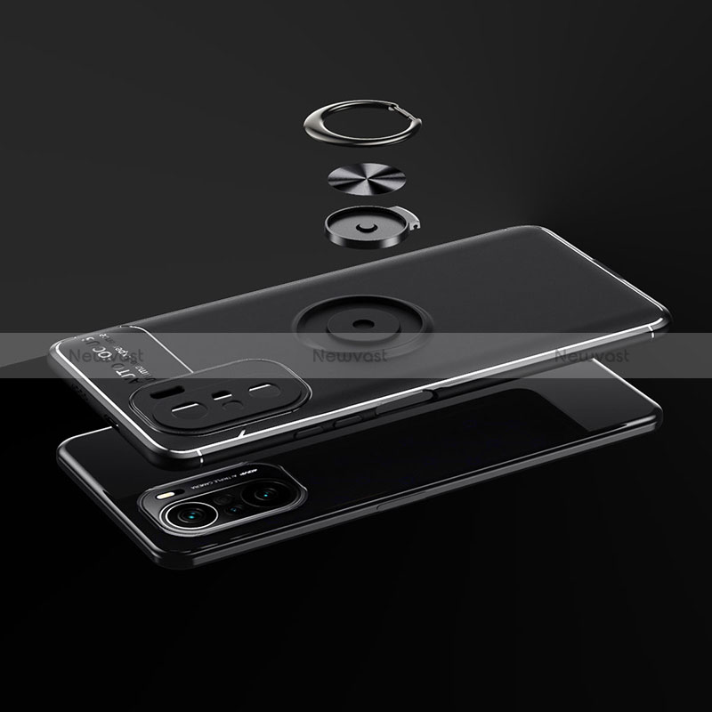 Ultra-thin Silicone Gel Soft Case Cover with Magnetic Finger Ring Stand SD1 for Xiaomi Mi 11i 5G