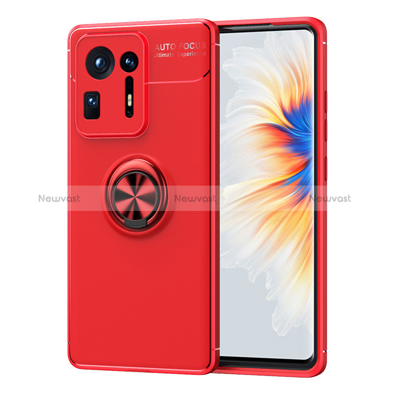 Ultra-thin Silicone Gel Soft Case Cover with Magnetic Finger Ring Stand SD1 for Xiaomi Mi Mix 4 5G Red