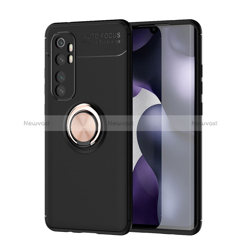 Ultra-thin Silicone Gel Soft Case Cover with Magnetic Finger Ring Stand SD1 for Xiaomi Mi Note 10 Lite