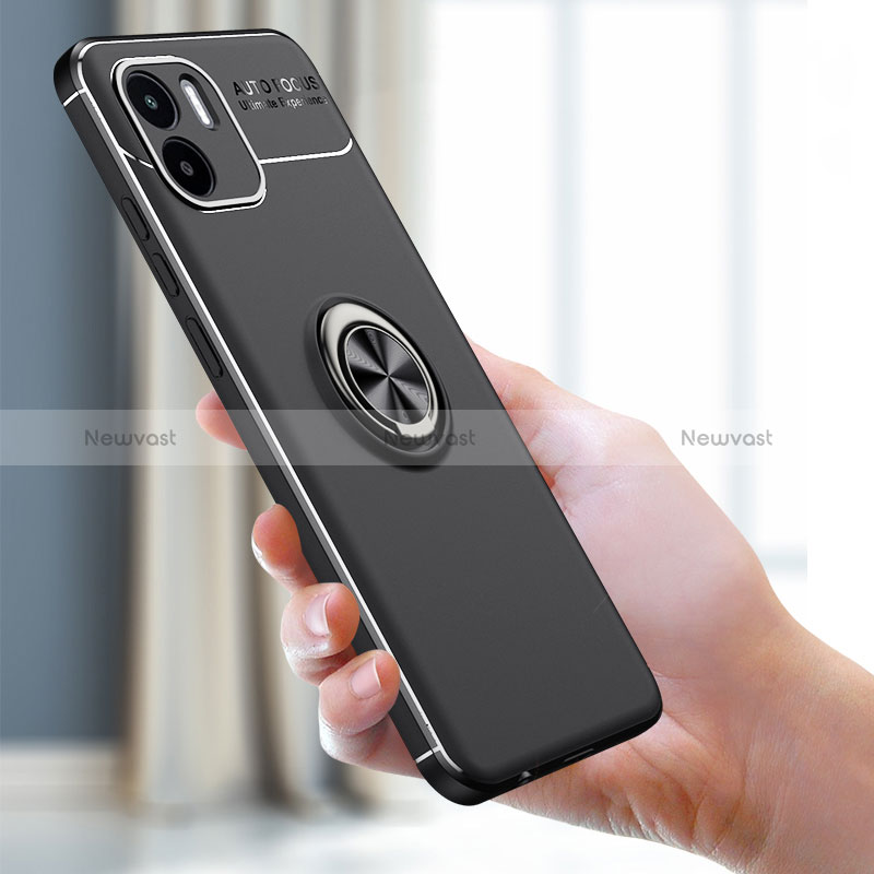 Ultra-thin Silicone Gel Soft Case Cover with Magnetic Finger Ring Stand SD1 for Xiaomi Poco C51