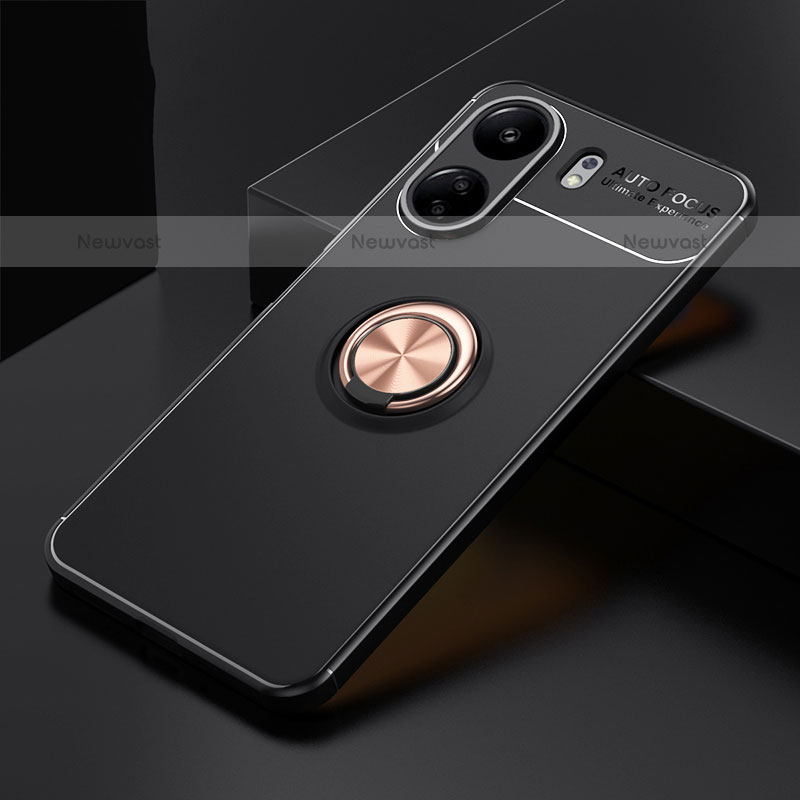 Ultra-thin Silicone Gel Soft Case Cover with Magnetic Finger Ring Stand SD1 for Xiaomi Poco C65