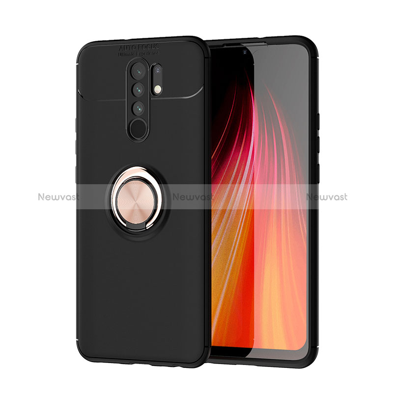 Ultra-thin Silicone Gel Soft Case Cover with Magnetic Finger Ring Stand SD1 for Xiaomi Poco M2