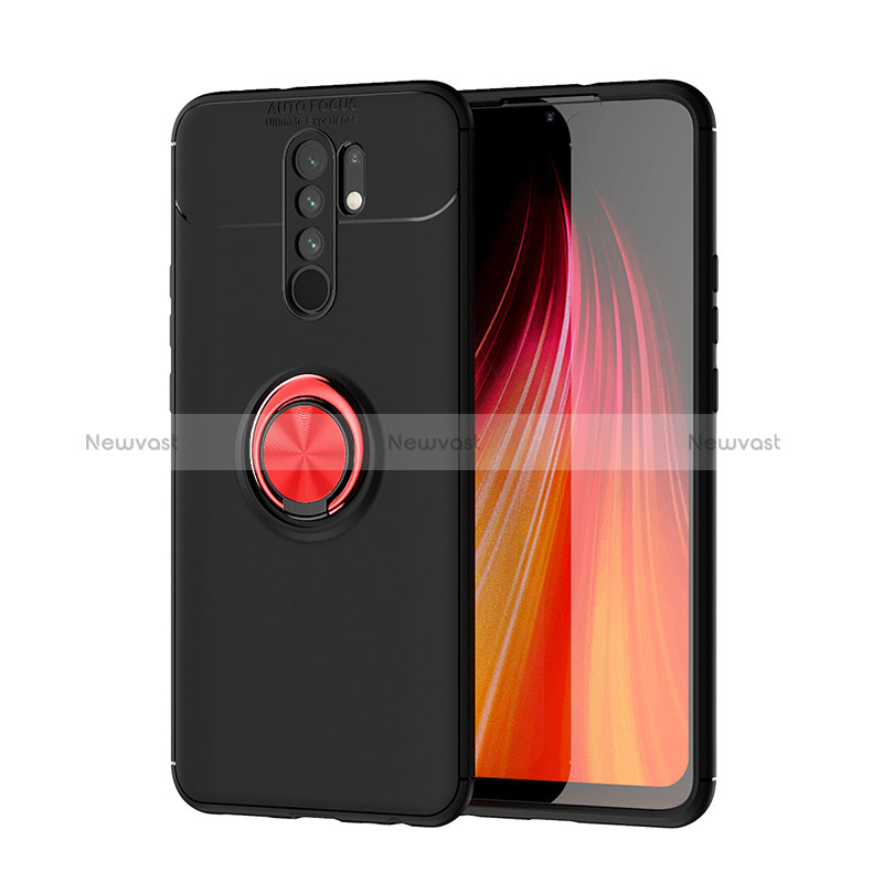 Ultra-thin Silicone Gel Soft Case Cover with Magnetic Finger Ring Stand SD1 for Xiaomi Poco M2