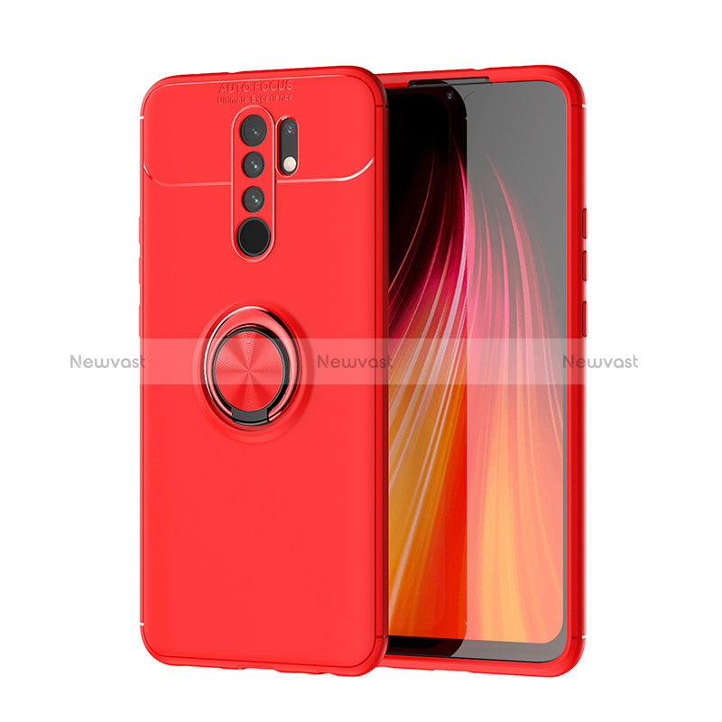 Ultra-thin Silicone Gel Soft Case Cover with Magnetic Finger Ring Stand SD1 for Xiaomi Poco M2