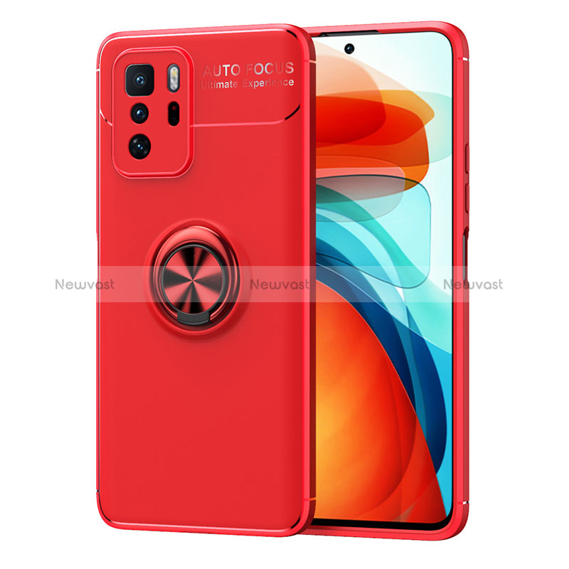 Ultra-thin Silicone Gel Soft Case Cover with Magnetic Finger Ring Stand SD1 for Xiaomi Poco X3 GT 5G