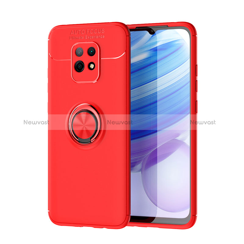 Ultra-thin Silicone Gel Soft Case Cover with Magnetic Finger Ring Stand SD1 for Xiaomi Redmi 10X Pro 5G