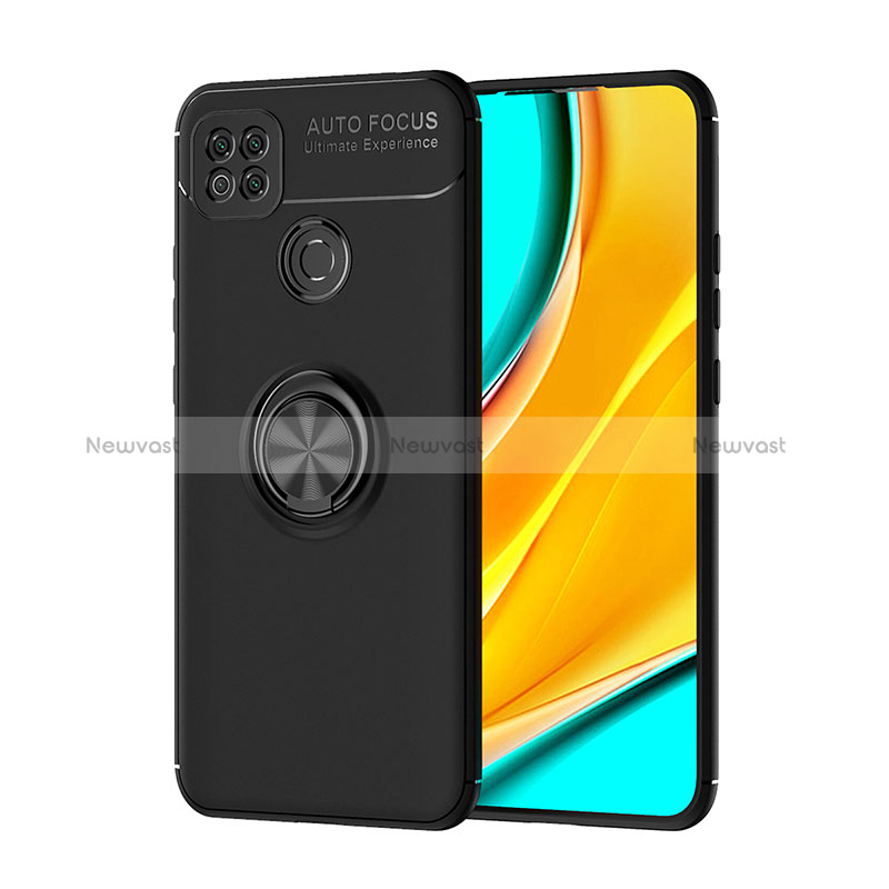 Ultra-thin Silicone Gel Soft Case Cover with Magnetic Finger Ring Stand SD1 for Xiaomi Redmi 9 Activ