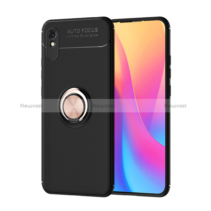 Ultra-thin Silicone Gel Soft Case Cover with Magnetic Finger Ring Stand SD1 for Xiaomi Redmi 9A