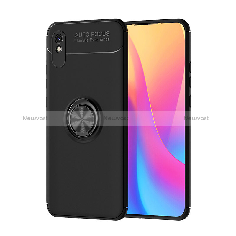 Ultra-thin Silicone Gel Soft Case Cover with Magnetic Finger Ring Stand SD1 for Xiaomi Redmi 9A