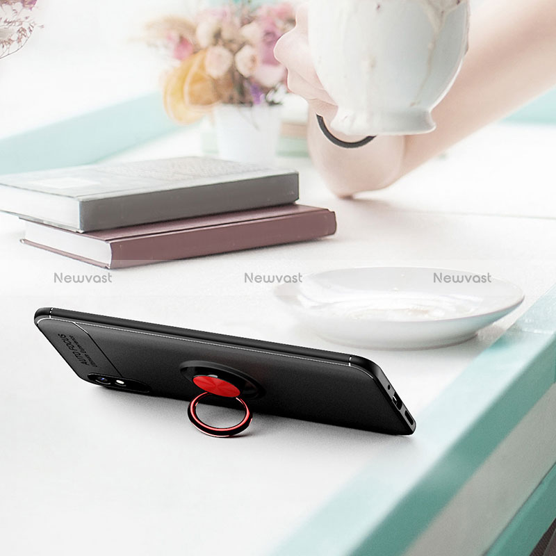 Ultra-thin Silicone Gel Soft Case Cover with Magnetic Finger Ring Stand SD1 for Xiaomi Redmi 9i