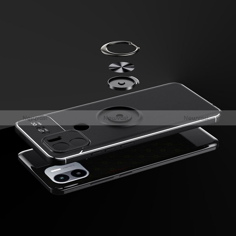 Ultra-thin Silicone Gel Soft Case Cover with Magnetic Finger Ring Stand SD1 for Xiaomi Redmi A1 Plus