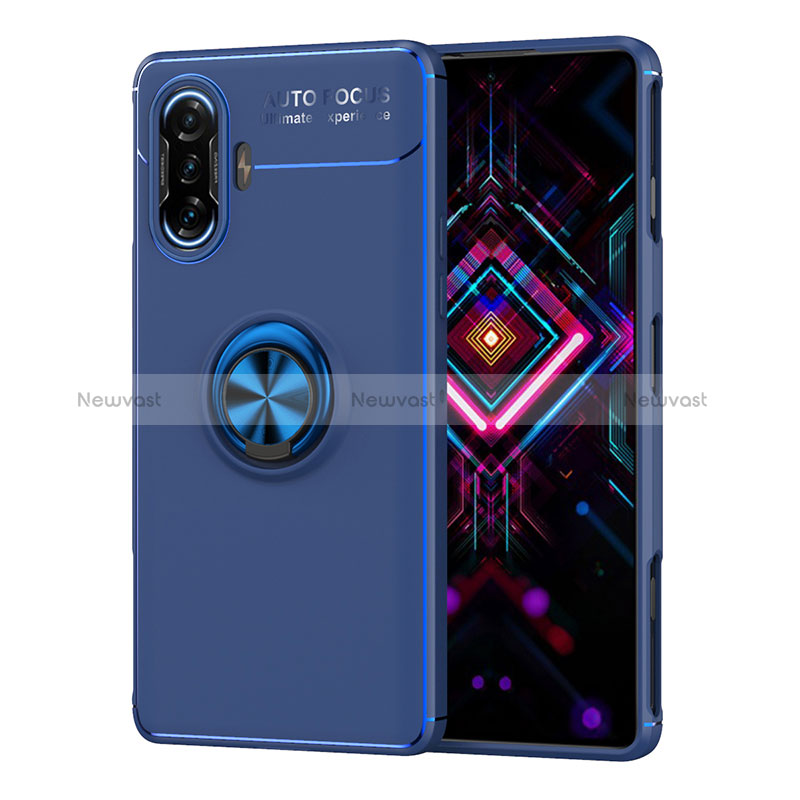 Ultra-thin Silicone Gel Soft Case Cover with Magnetic Finger Ring Stand SD1 for Xiaomi Redmi K40 Gaming 5G