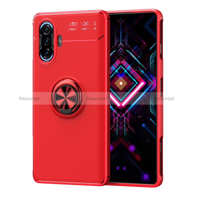 Ultra-thin Silicone Gel Soft Case Cover with Magnetic Finger Ring Stand SD1 for Xiaomi Redmi K40 Gaming 5G