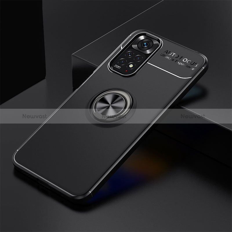 Ultra-thin Silicone Gel Soft Case Cover with Magnetic Finger Ring Stand SD1 for Xiaomi Redmi Note 11 4G (2022)