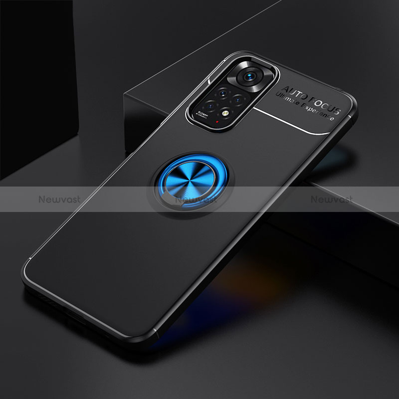 Ultra-thin Silicone Gel Soft Case Cover with Magnetic Finger Ring Stand SD1 for Xiaomi Redmi Note 11S 4G