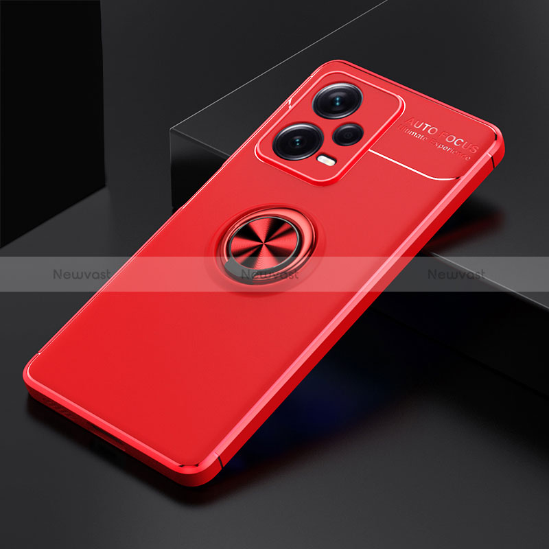 Ultra-thin Silicone Gel Soft Case Cover with Magnetic Finger Ring Stand SD1 for Xiaomi Redmi Note 12 Explorer