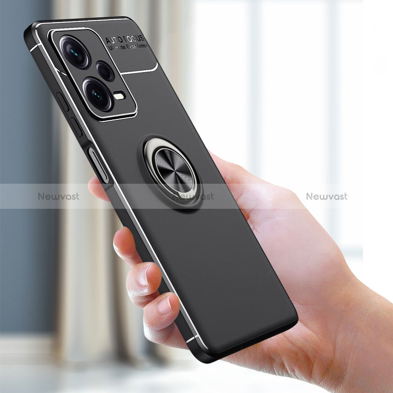 Ultra-thin Silicone Gel Soft Case Cover with Magnetic Finger Ring Stand SD1 for Xiaomi Redmi Note 12 Explorer