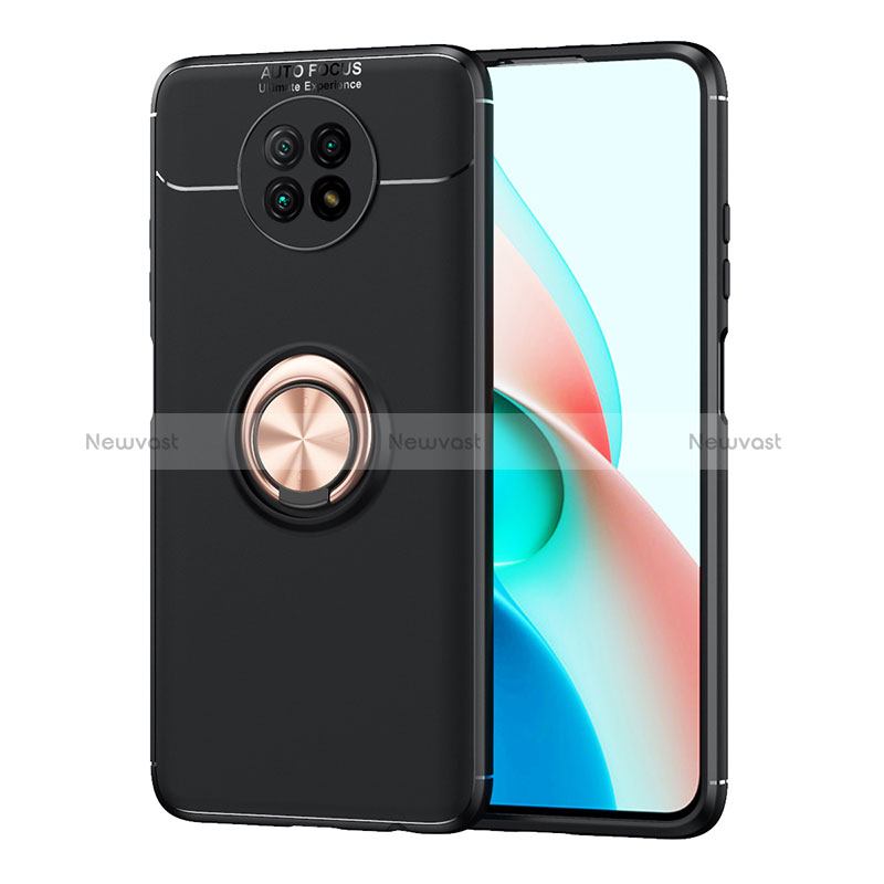 Ultra-thin Silicone Gel Soft Case Cover with Magnetic Finger Ring Stand SD1 for Xiaomi Redmi Note 9 5G