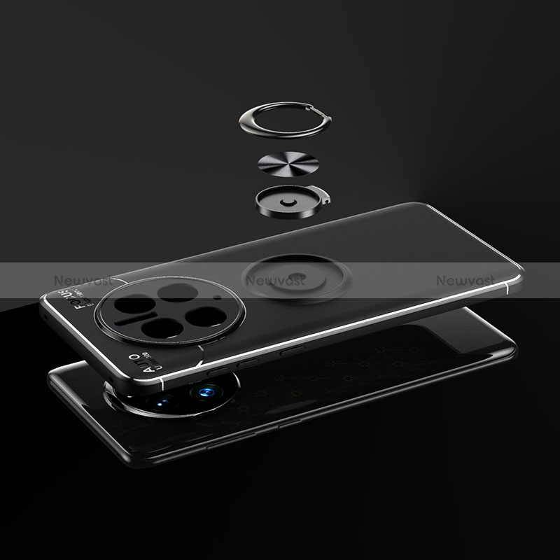 Ultra-thin Silicone Gel Soft Case Cover with Magnetic Finger Ring Stand SD2 for Huawei Mate 50 Pro