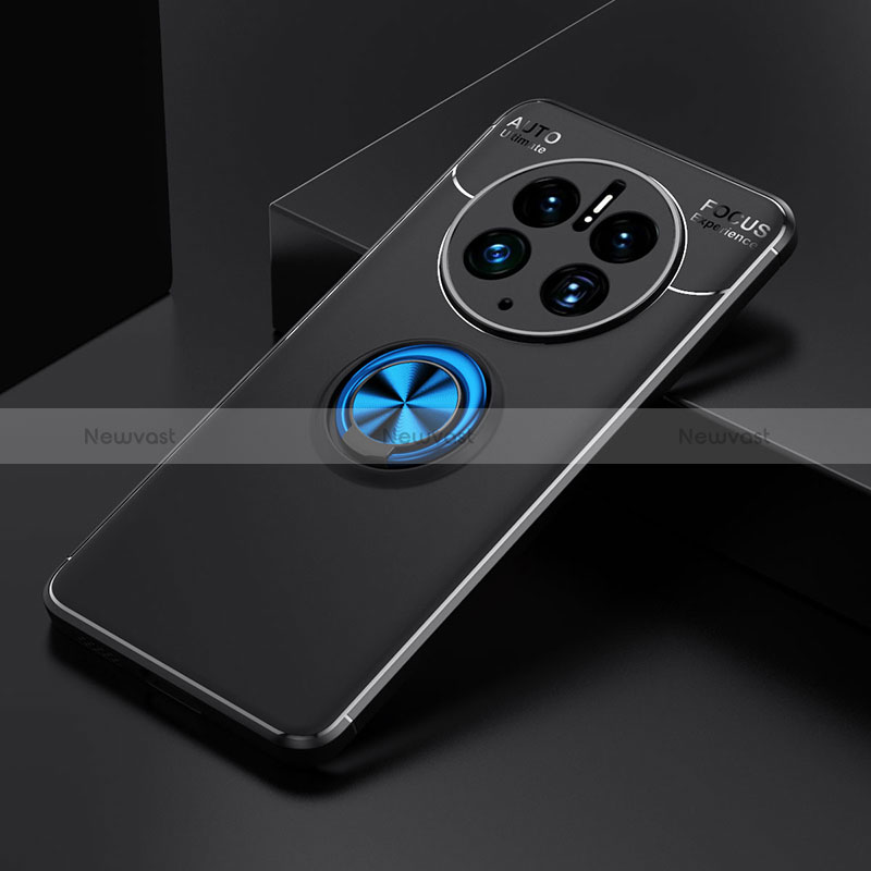 Ultra-thin Silicone Gel Soft Case Cover with Magnetic Finger Ring Stand SD2 for Huawei Mate 50 Pro