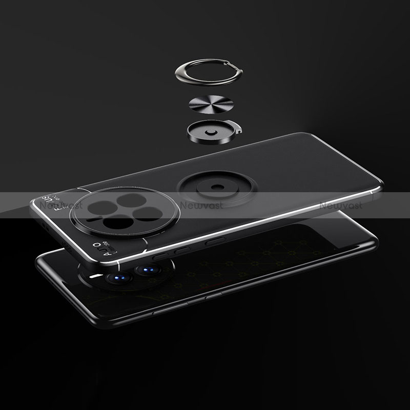 Ultra-thin Silicone Gel Soft Case Cover with Magnetic Finger Ring Stand SD2 for Huawei Mate 50E