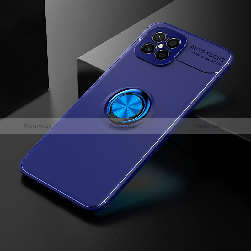 Ultra-thin Silicone Gel Soft Case Cover with Magnetic Finger Ring Stand SD2 for Huawei Nova 8 SE 4G