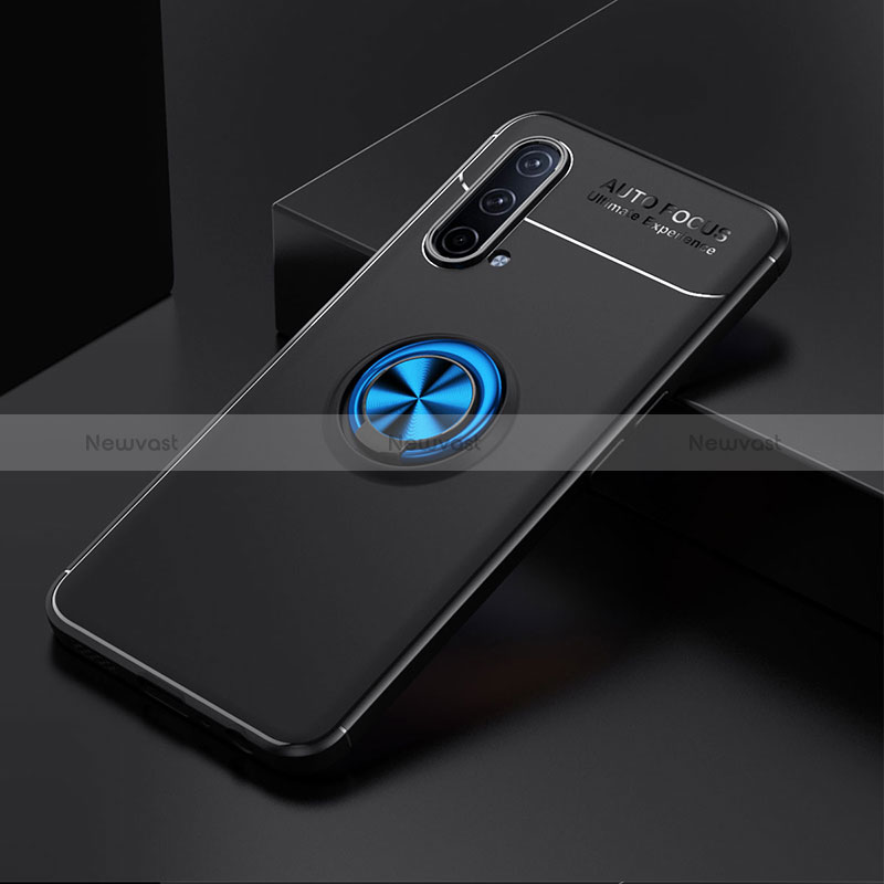 Ultra-thin Silicone Gel Soft Case Cover with Magnetic Finger Ring Stand SD2 for OnePlus Nord CE 5G