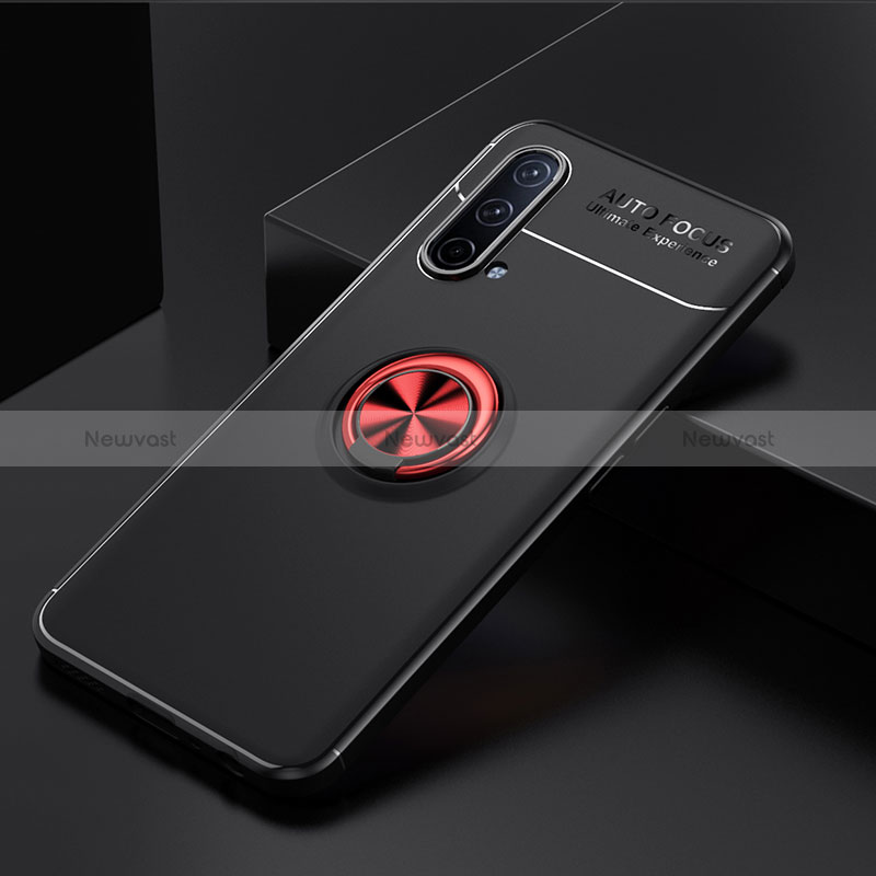 Ultra-thin Silicone Gel Soft Case Cover with Magnetic Finger Ring Stand SD2 for OnePlus Nord CE 5G