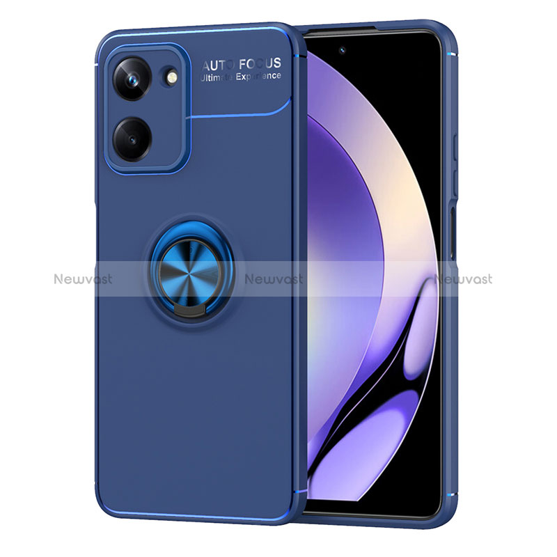 Ultra-thin Silicone Gel Soft Case Cover with Magnetic Finger Ring Stand SD2 for Realme 10 Pro 5G