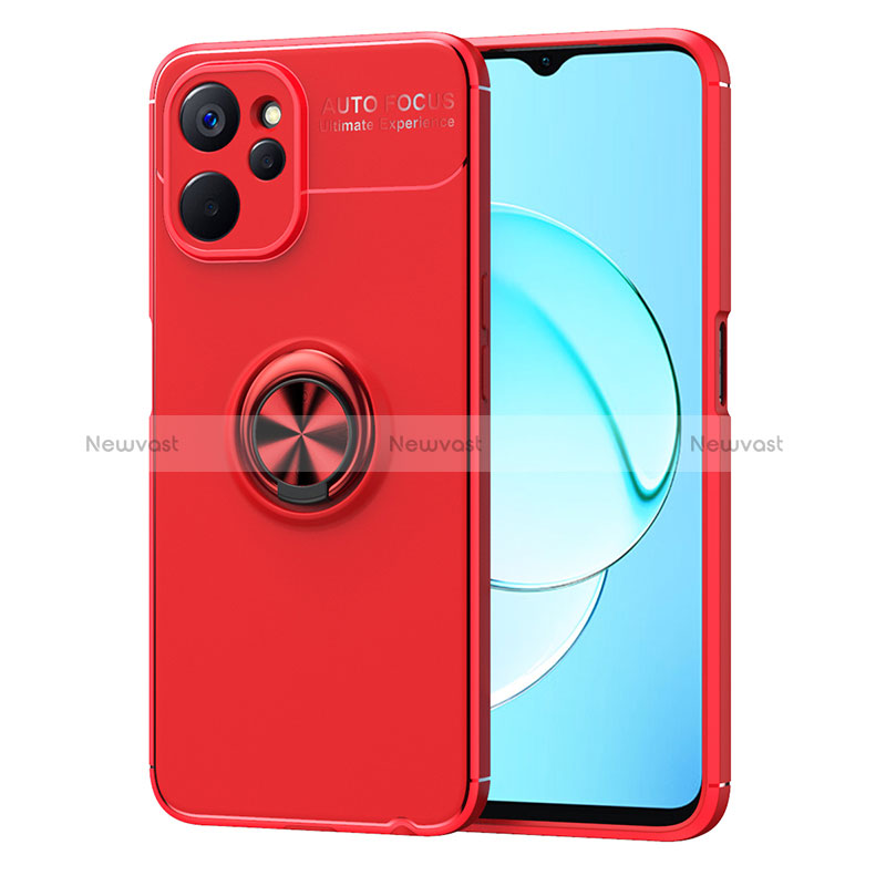 Ultra-thin Silicone Gel Soft Case Cover with Magnetic Finger Ring Stand SD2 for Realme 10T 5G