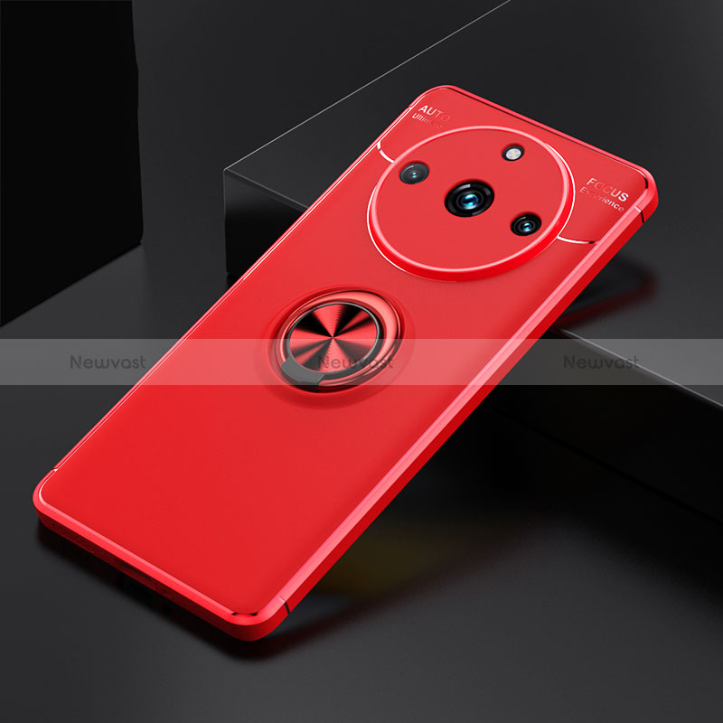 Ultra-thin Silicone Gel Soft Case Cover with Magnetic Finger Ring Stand SD2 for Realme 11 Pro 5G