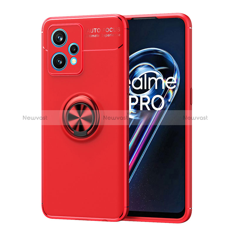 Ultra-thin Silicone Gel Soft Case Cover with Magnetic Finger Ring Stand SD2 for Realme 9 Pro 5G