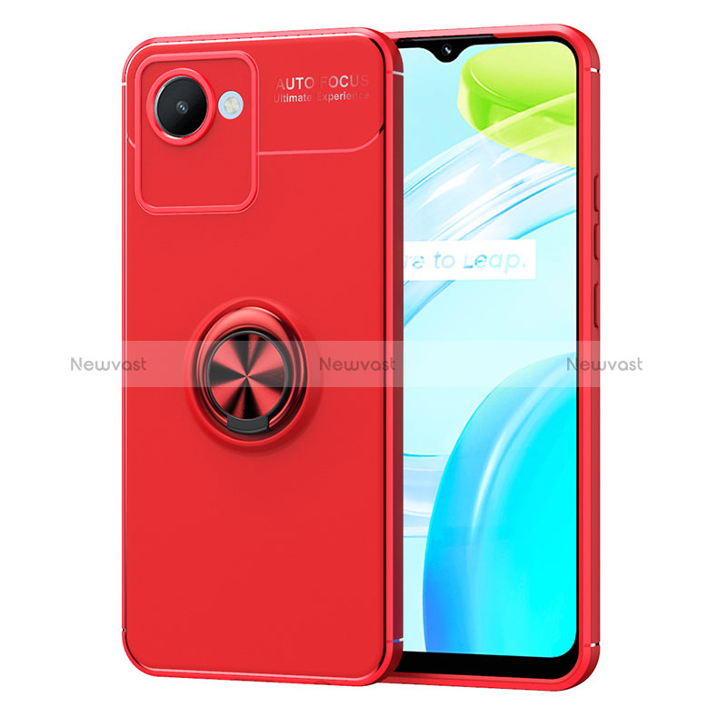 Ultra-thin Silicone Gel Soft Case Cover with Magnetic Finger Ring Stand SD2 for Realme C30